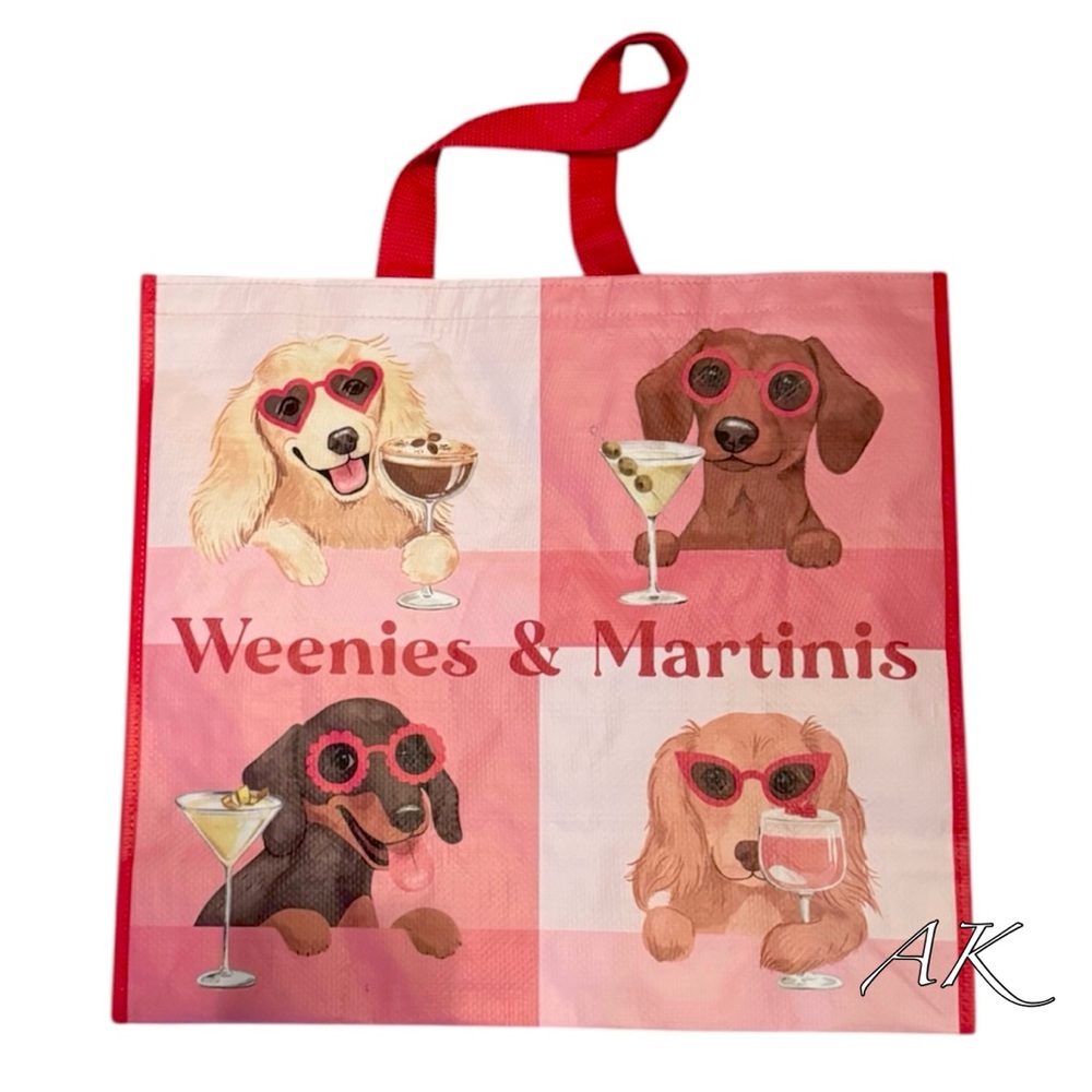 Dachshund Weenies & Martinis Reusable Tote Bag 🐾 Doxie Wiener - Picture 2 of 2